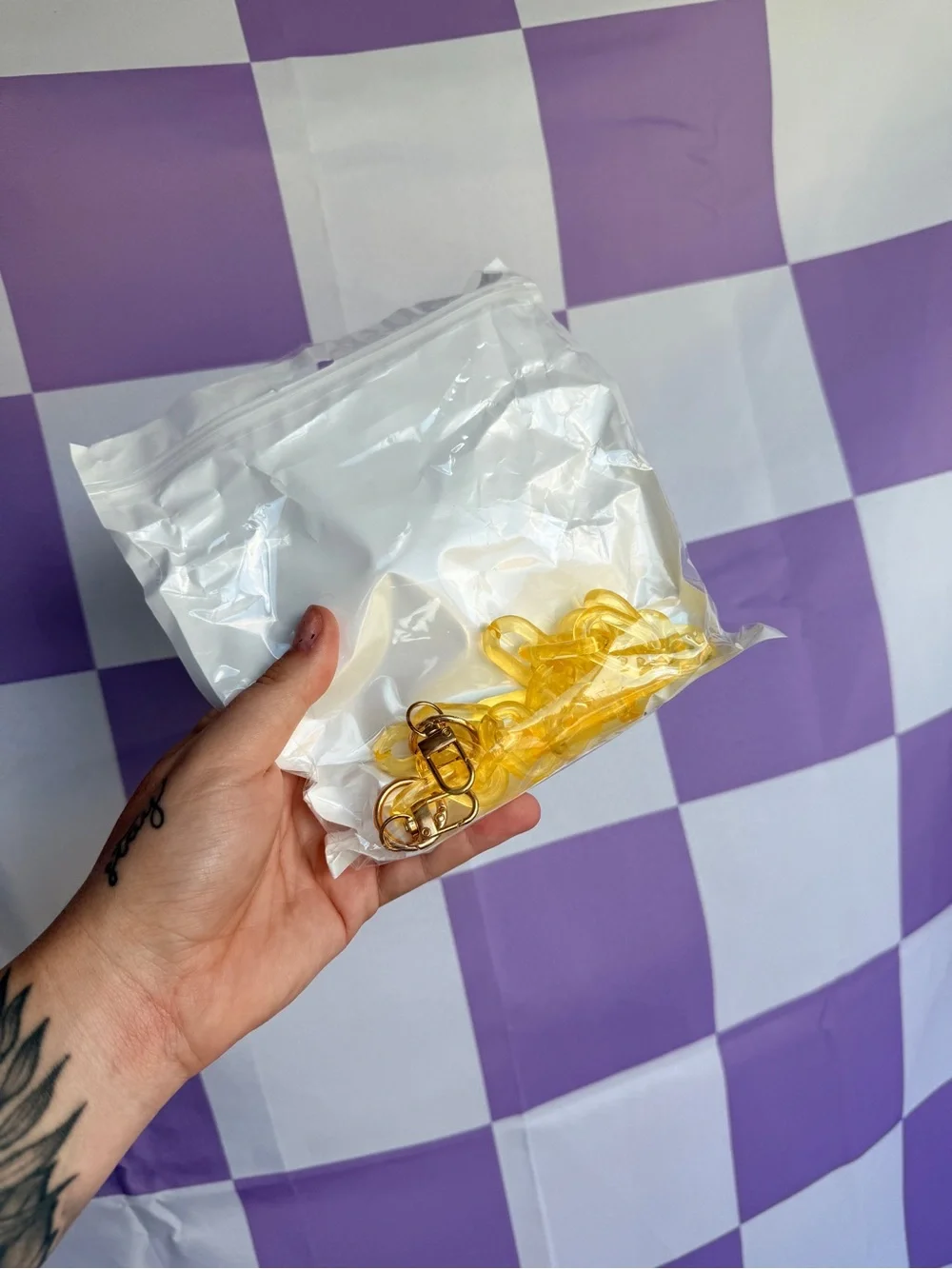 Yellow Acrylic Chain Strap for Bags